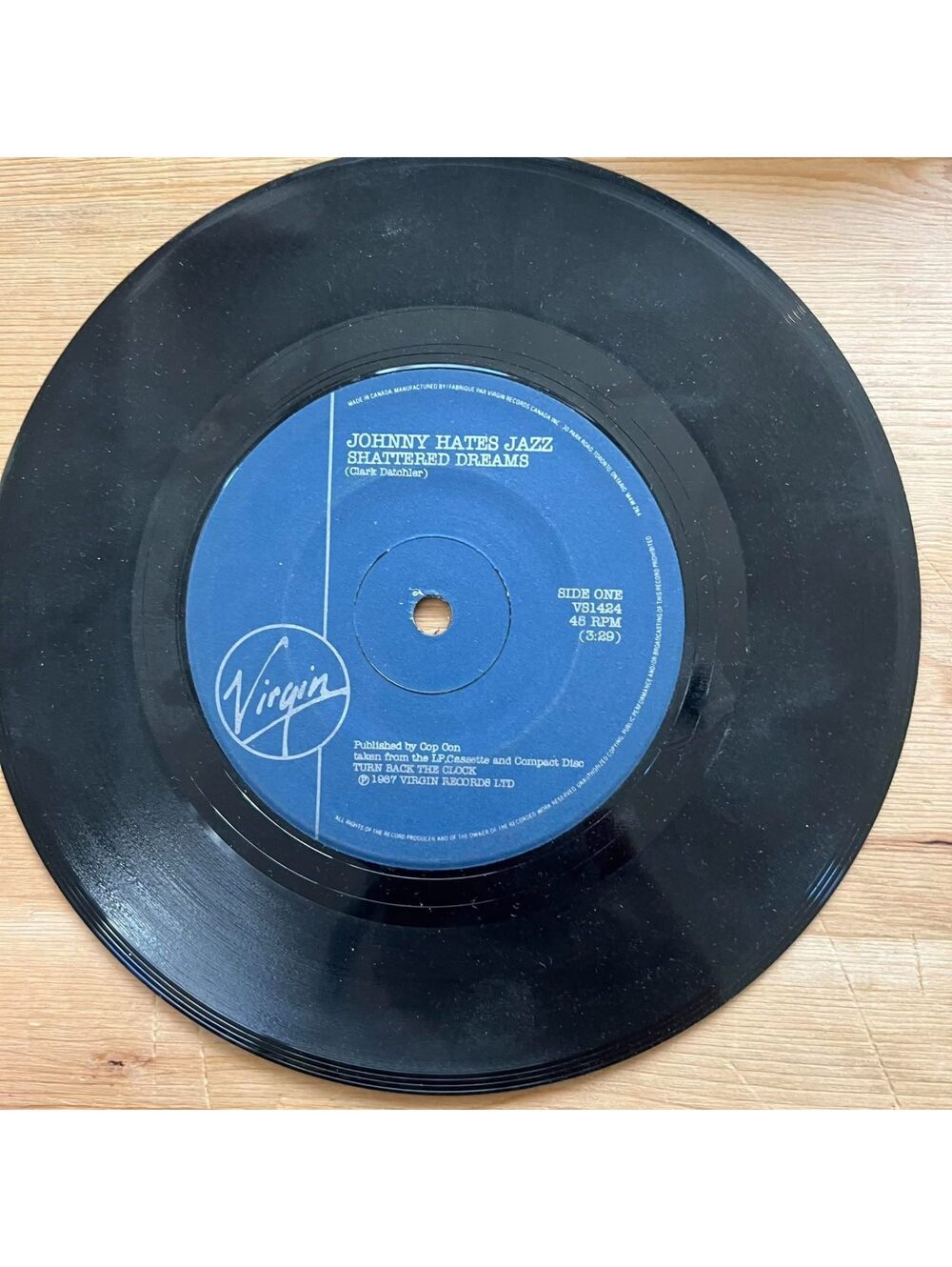 Johnny hates Jazz - Shattered Dreams/My Secret Garden 45rpm VG+ R19